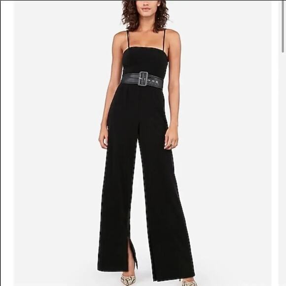 Express Negin Mirsalehi Belted Wide Leg Jumpsuit NWT - Size 0 - Picture 4 of 9